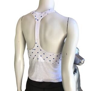 Fabletics Polka Dot Ryan Midi Sports Bra Top Ruched Sides Women's Size Medium